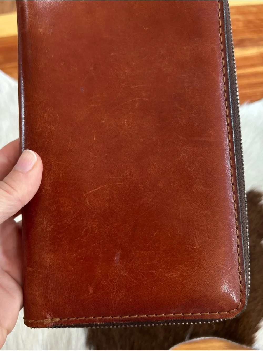 Vintage Planner Organizer Binder Leather Brown